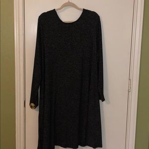 Long sleeve Black and grey sweater dress